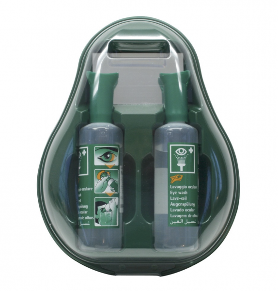 Augenspülstation in Wandbox Augenspülung Augendusche 2x Augenspülflasche 500 ml